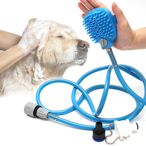 Transform Bath Time with the Pet Outdoor Shower Bath Brush Dog