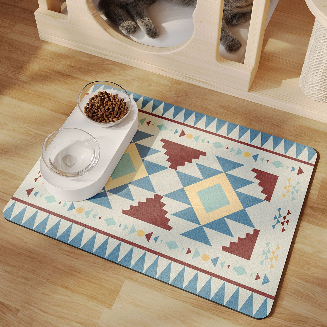 Minimalist Pet Feeding Mat Repeated Washing Water-absorbing Non-slip Mat Rest Sleep