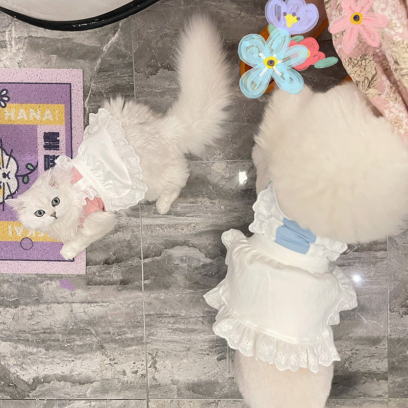 Maid Pet Lace Dress Dog Cat