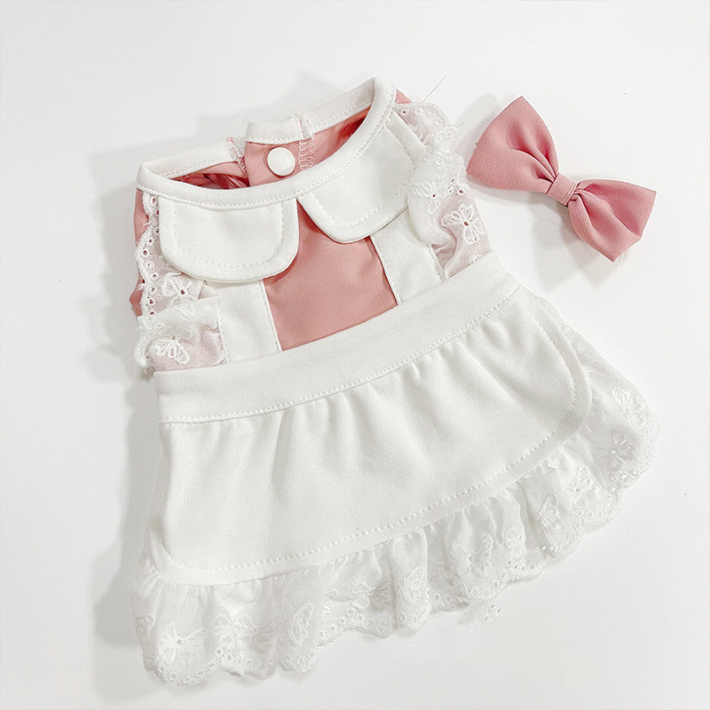 Maid Pet Lace Dress Dog Cat