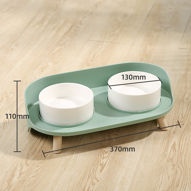 Pet Bowl Tilted Cat Double Bowls