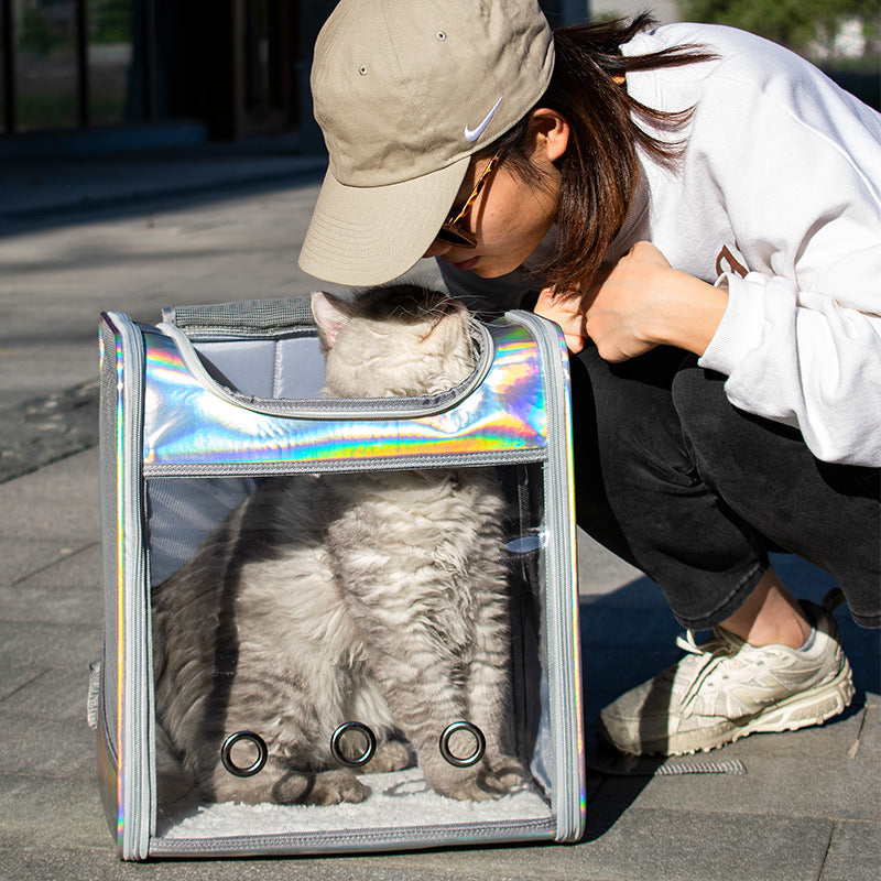 Transparent Laser Dog Backpack