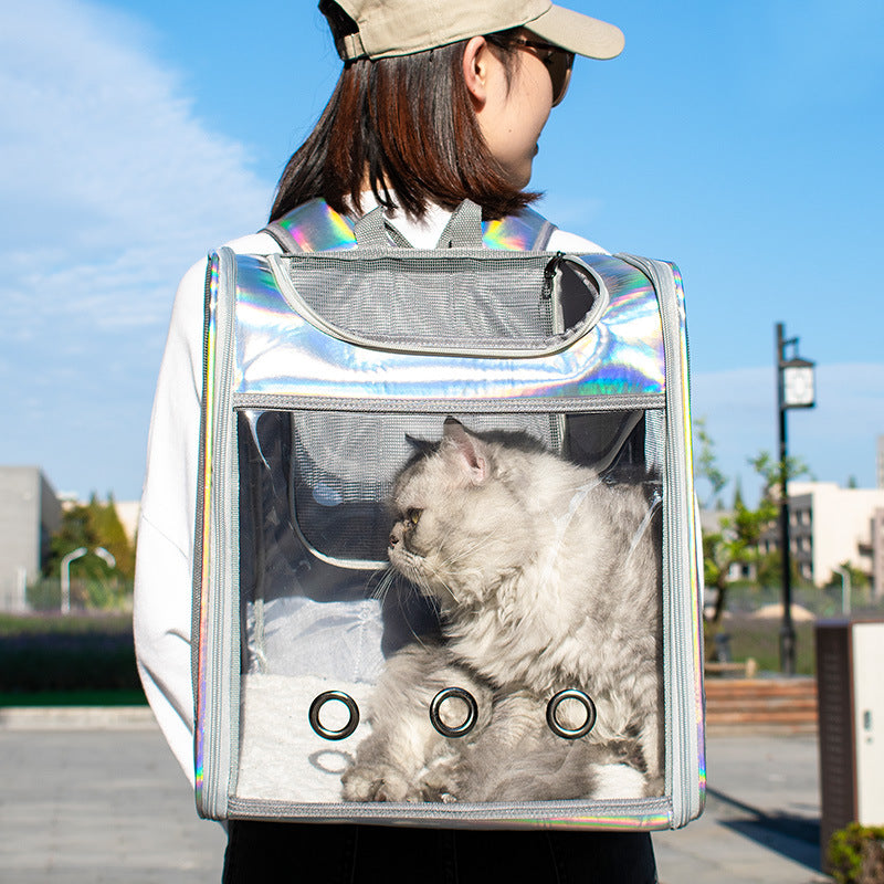 Transparent Laser Dog Backpack