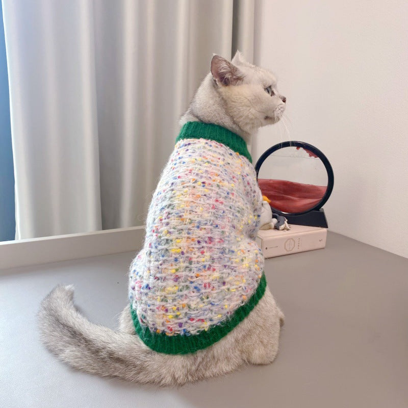 Pet Color-Block Cardigan Sweater