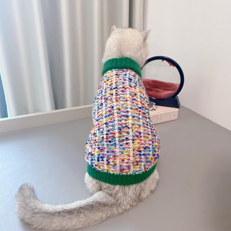 Pet Color-Block Cardigan Sweater