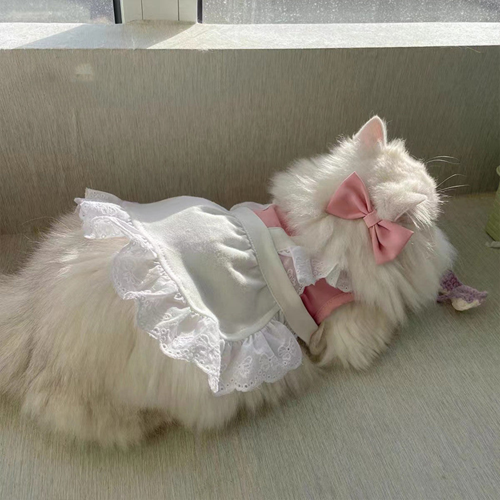 Maid Pet Lace Dress Dog Cat