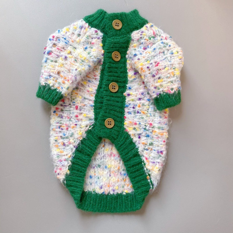 Pet Color-Block Cardigan Sweater