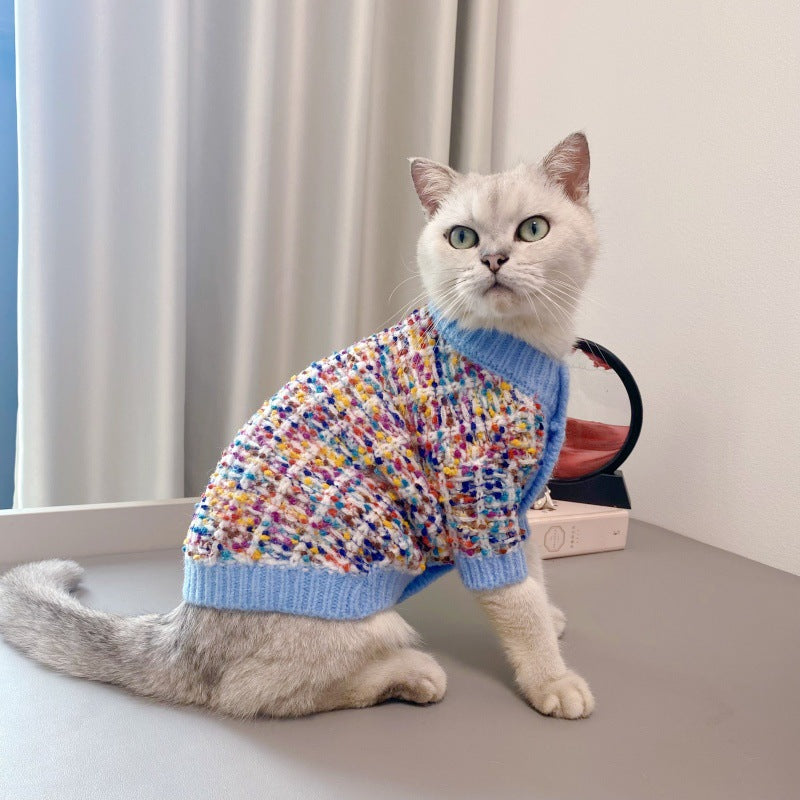 Pet Color-Block Cardigan Sweater