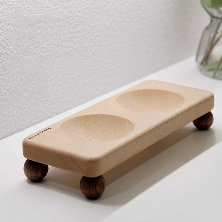 Solid Wood Cat Bowl Ceramic Pet Bowl