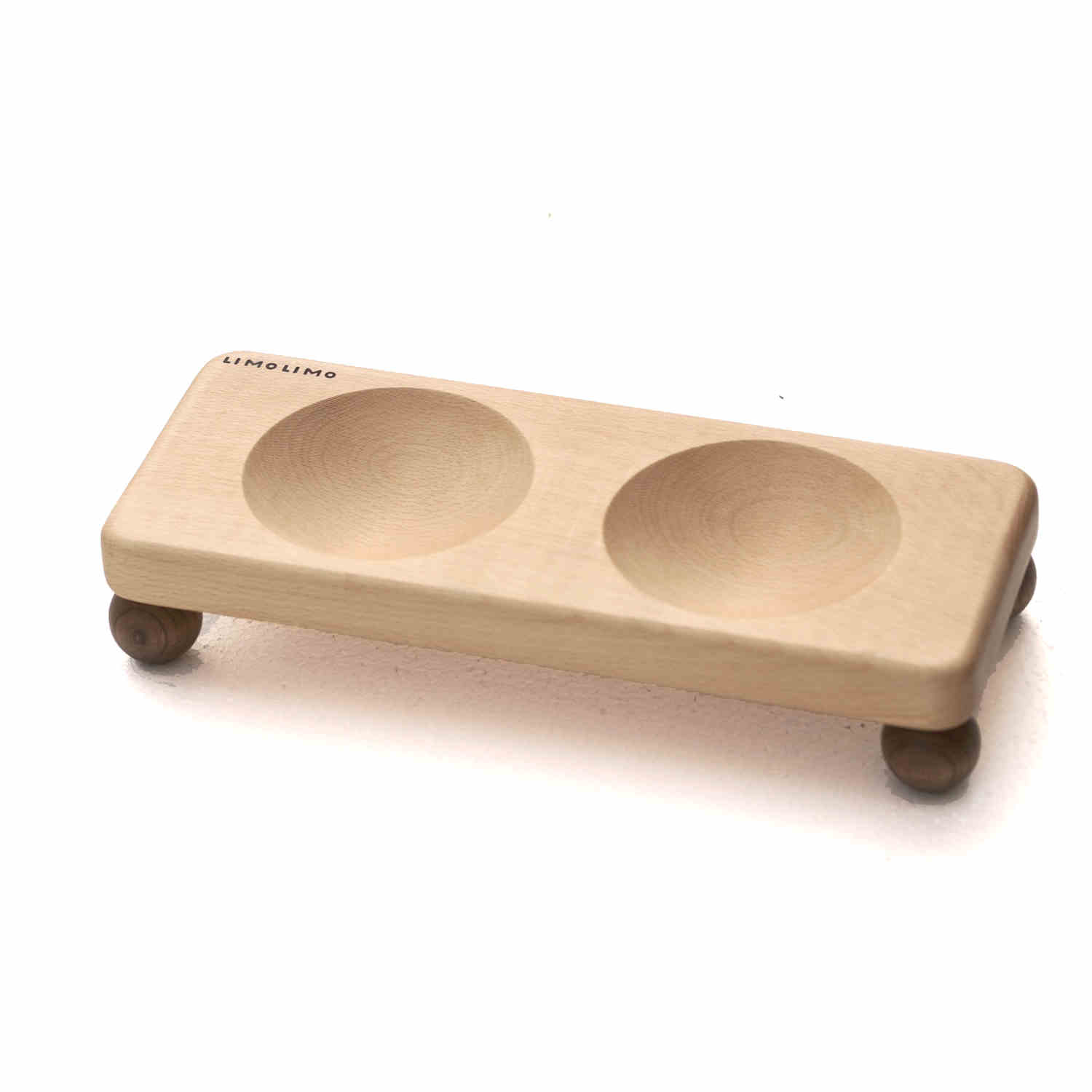 Solid Wood Cat Bowl Ceramic Pet Bowl