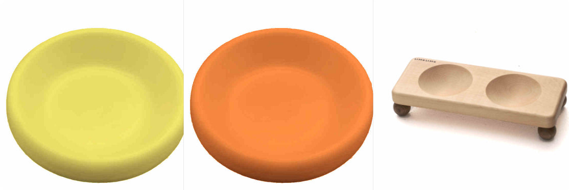 Solid Wood Cat Bowl Ceramic Pet Bowl