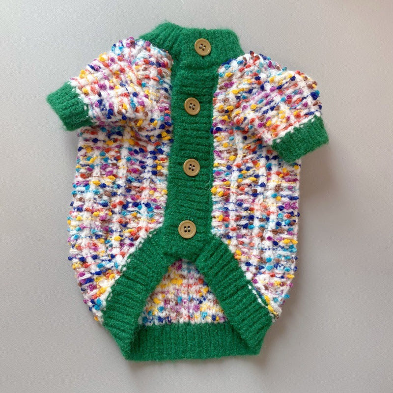 Pet Color-Block Cardigan Sweater