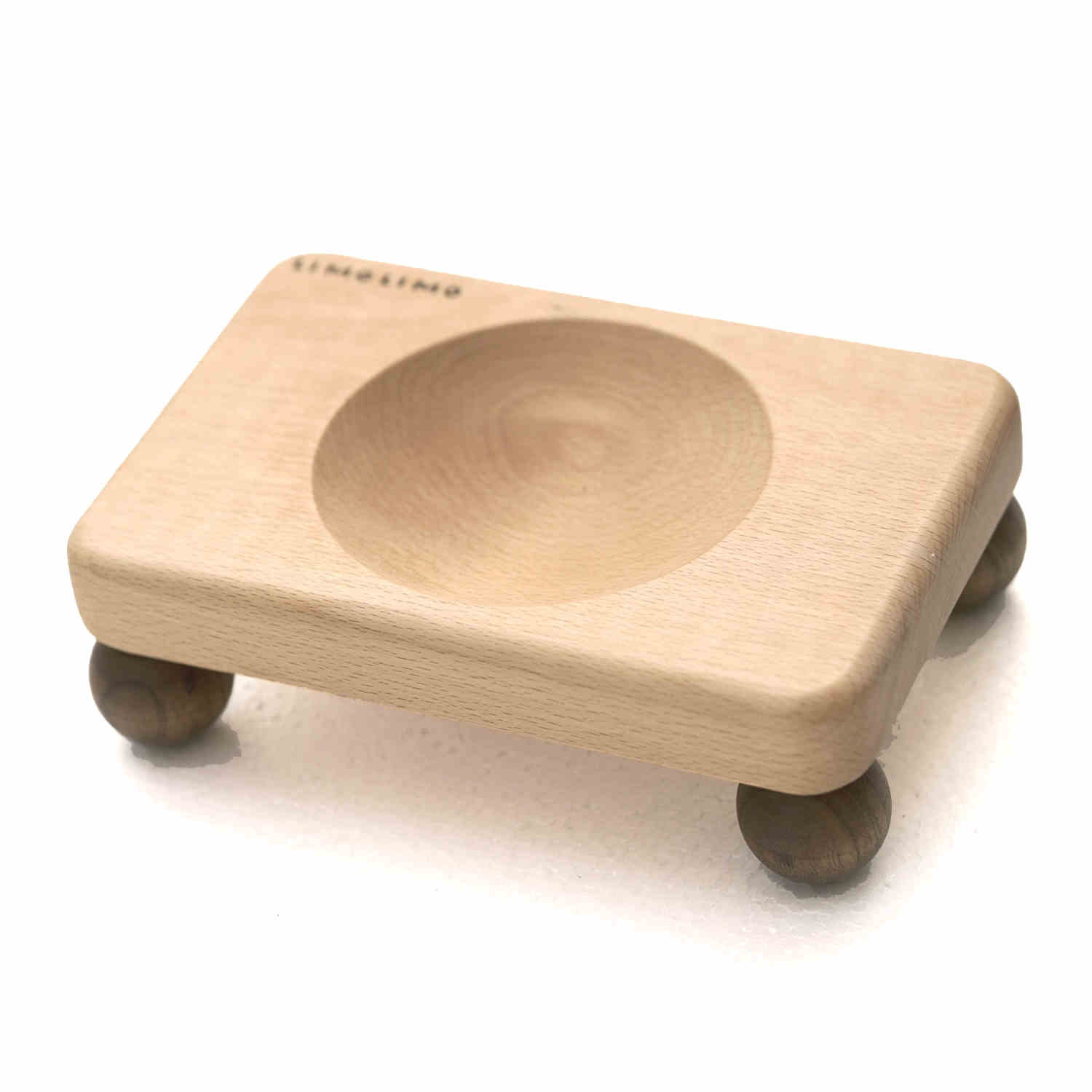 Solid Wood Cat Bowl Ceramic Pet Bowl