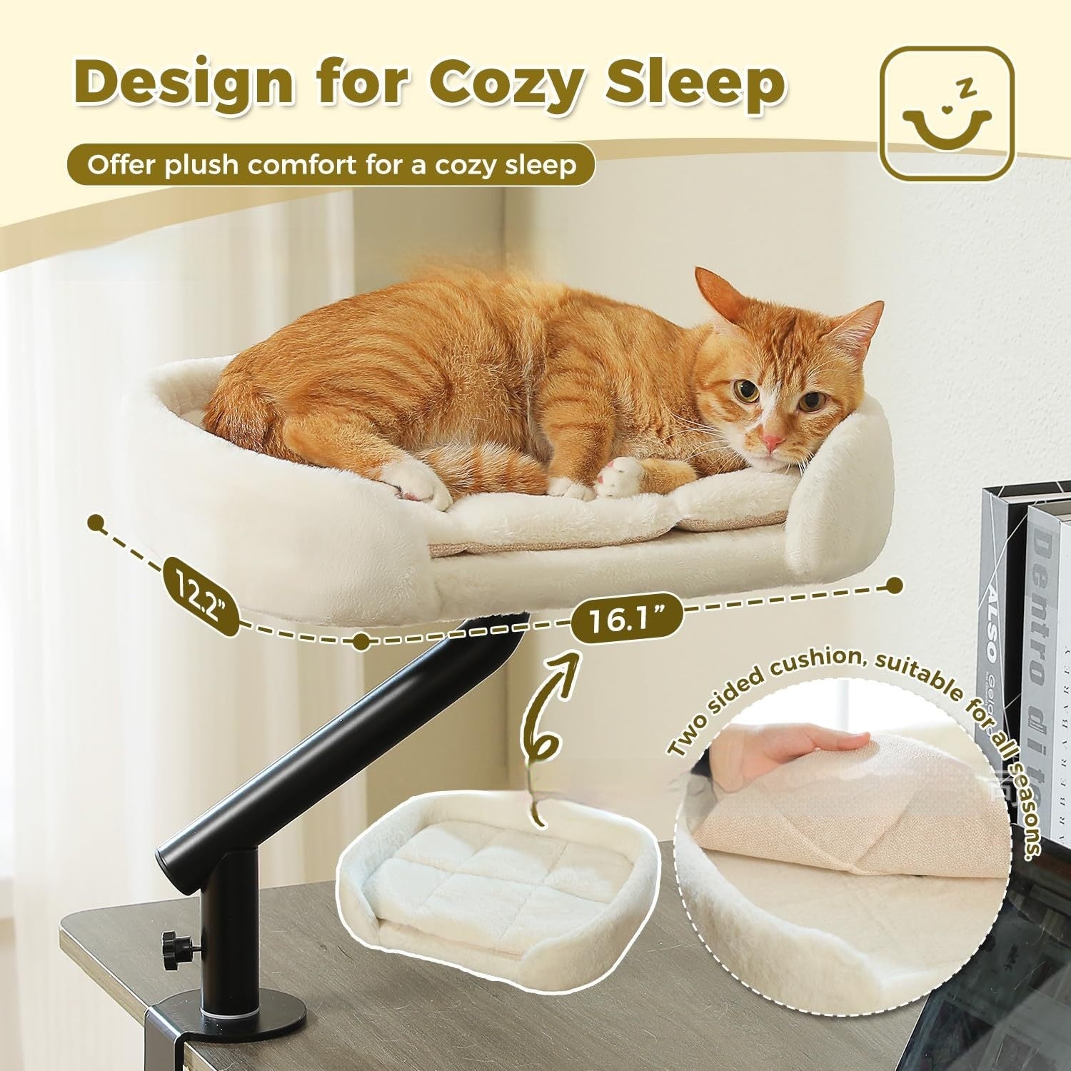 Desktop Cat Bed With Adjustable-height